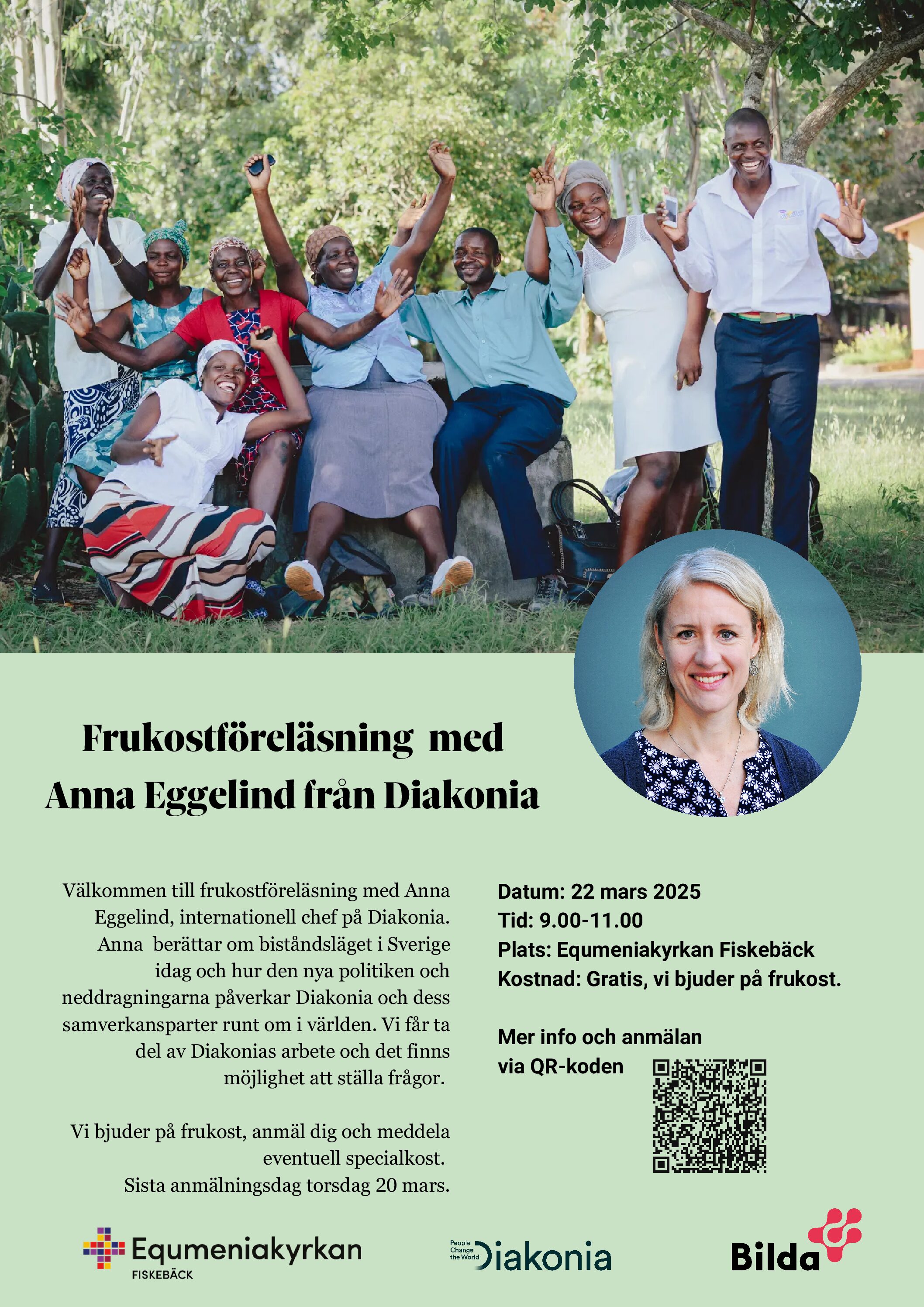 Frukostföreläsning med Anna Eggelind från Diakonia